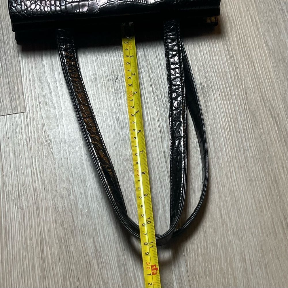 RALPH LAUREN COLLECTION Alligator Skin Leather Black Hand Bag Sterling Flap Tip - Picture 9 of 16